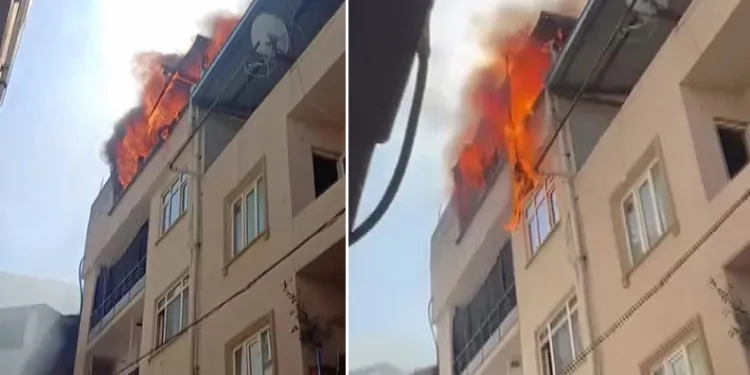 Bursa’da çatı katında çıkan yangın paniğe neden oldu
