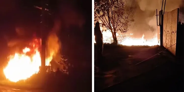 Bursa’da trafo yangını meyve kasalarına sıçradı