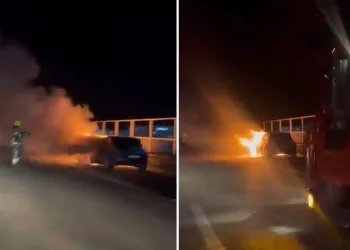 Bursa’da seyir halindeki otomobil alev alev yandı