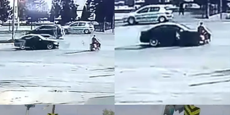 Drift atarken polis dronuna yakalandı