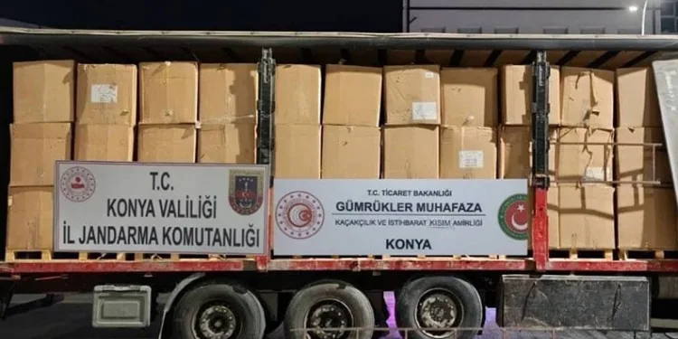 Konya’da 12 bin kilogram kaçak tütün ele geçirildi