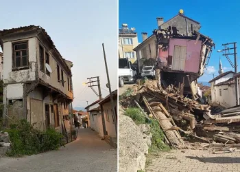 Mudanya’da “Tabut Ev” kendiliğinden yıkıldı