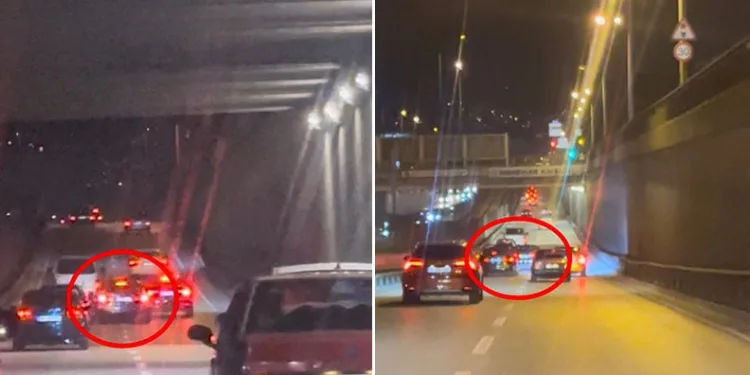 Bursa’da trafikte makas atan araçlar kamerada