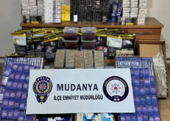 Mudanya’da yüklü miktarda kaçak tütün ürünleri ele geçirildi
