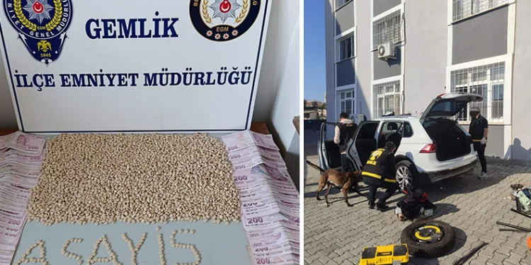 Bursa’da şüpheli araçtan uyuşturucu çıktı