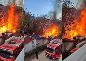 Bursa’da müstakil evin bahçesinde çıkan yangın korkuttu