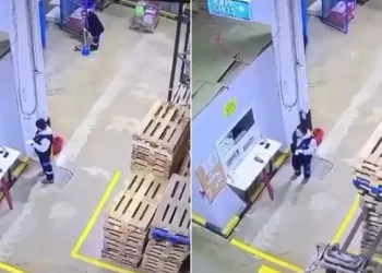 Bursa’da paletlerin altında kalmaktan son anda kurtuldu