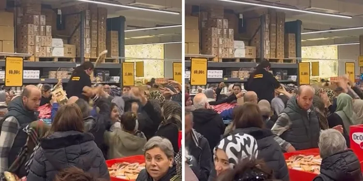 Süpermarkette kampanya izdihama yol açtı