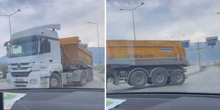 Bursa’da ters şeritten giren kamyon ‘pes’ dedirtti