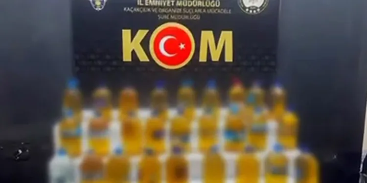 Bursa’da 227 litre sahte alkol ele geçirildi