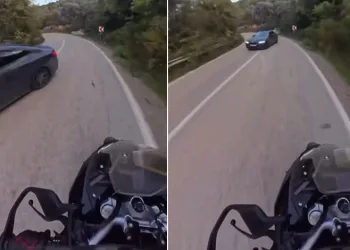 Bursa’da motosikletli saniyelerle ölümden kurtuldu
