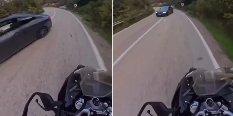 Bursa’da motosikletli saniyelerle ölümden kurtuldu