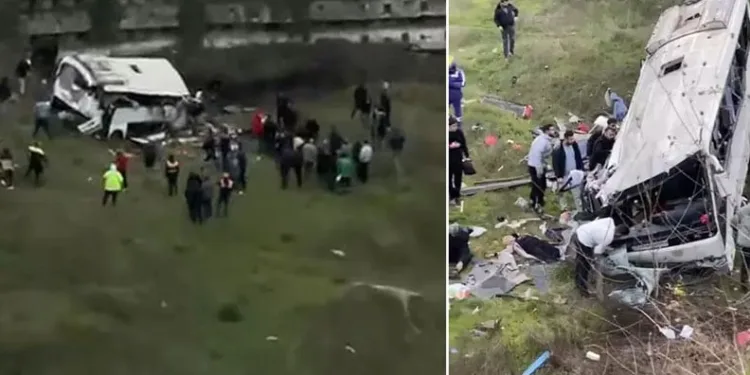 Esenyurt’ta servis aracı şarampole yuvarlandı. 5 ölü, 6 yaralı
