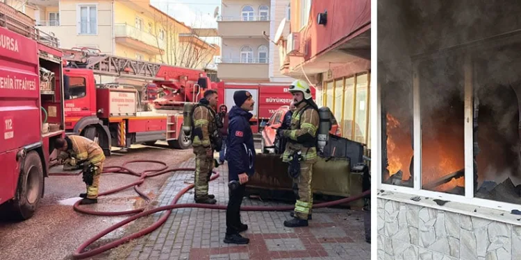 Bursa’da apartman dairesinde yangın