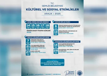 Gemlik Belediyesi Aralık Ayı Kültürel ve Sosyal Etkinlik Takvimi