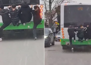 Bursa’da lise öğrencilerinin tehlikeli yolculuğu