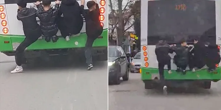 Bursa’da lise öğrencilerinin tehlikeli yolculuğu