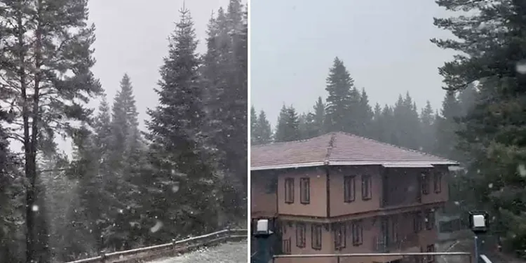 Ilgaz Dağı’nda kar yağışı etkili olmaya başladı