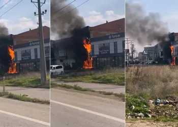 Bursa’da elektrik panosundan çıkan yangın işyerine sıçradı