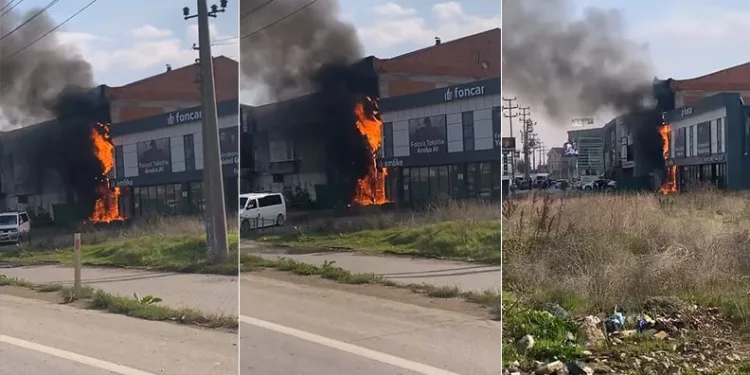 Bursa’da elektrik panosundan çıkan yangın işyerine sıçradı