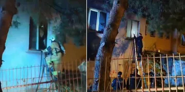 Bursa’da korkutan yangın: İtfaiye camı kırıp içeri girdi