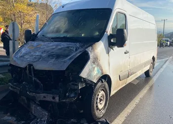 Bursa’da minibüs yangını