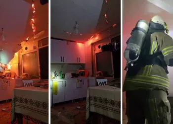 Bursa’da yangında tavan çöktü, ekipler ölümden döndü