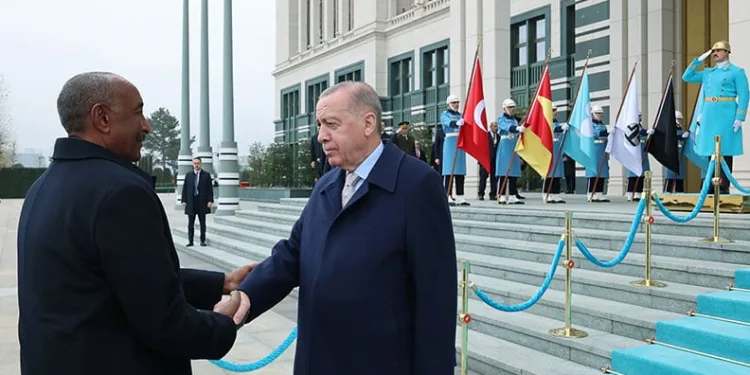 Cumhurbaşkanı Erdoğan, Sudan Egemenlik Konseyi Başkanı el Burhan’ı resmi törenle karşıladı