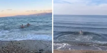 Bursa’da dondurucu soğukta deniz keyfi