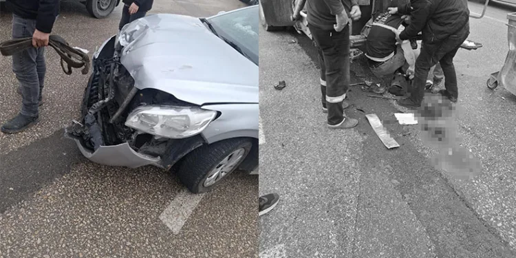 Çöp kamyonuyla arkadan gelen otomobilin arasına sıkışan işçi hayatını kaybetti