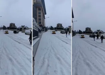 Buzlu yolda kaza böyle geldi