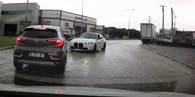Cadde ortasında drift kamerada