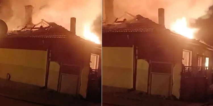 Bursa’da köy evi alevlere teslim oldu