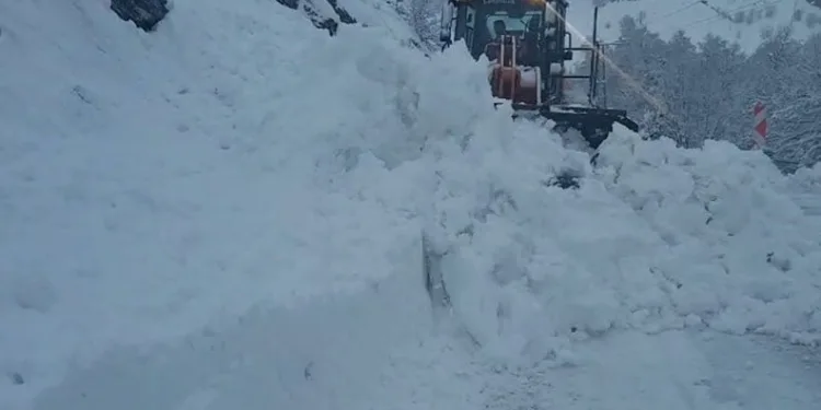 Tunceli-Ovacık yolunda çığ
