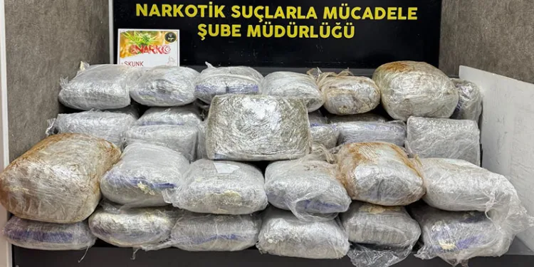 İzmir’de uyuşturucu operasyonu: 65 kilo skunk ele geçirildi