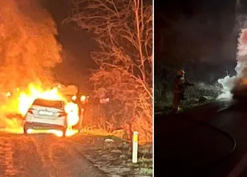 Bursa’da seyir halindeki otomobil alev alev yandı