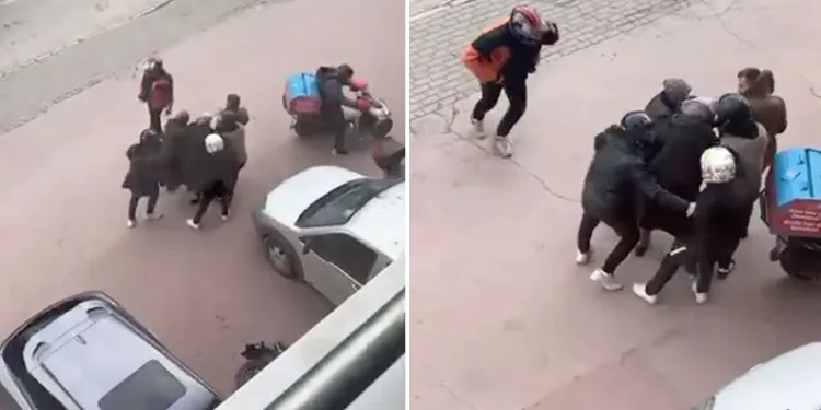 Bursa’da lodosa yakalanan yaşlı kadına kuryeler siper oldu