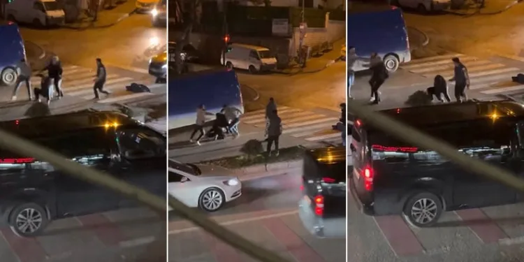 Kavga esnasında yola savrulan çocuk yürekleri ağza getirdi