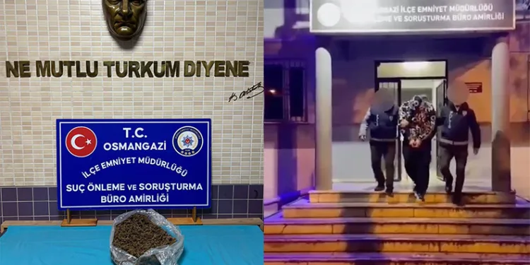 Bursa’da 1 kilo 280 gram esrar ele geçirildi