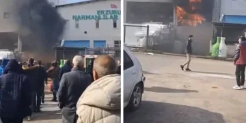 Bursa’da yangını vatandaşlar film izler gibi izledi