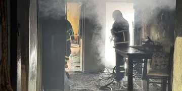 Tek katlı evde çıkan yangın söndürüldü