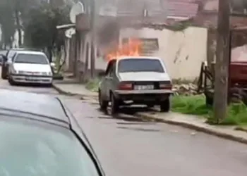 Bursa’da park halindeki otomobil alevlere teslim oldu