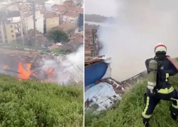 Bursa’da alev alev yanan ev kullanılmaz hale geldi