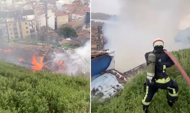 Bursa’da alev alev yanan ev kullanılmaz hale geldi