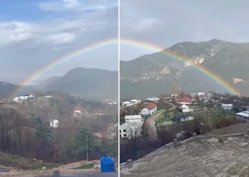 Bursa’da yağmur sonrası gökkuşağı görsel şöleni