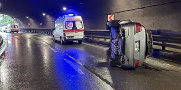 Trabzon Çömlekçi Tüneli’nde kaza: 2 yaralı