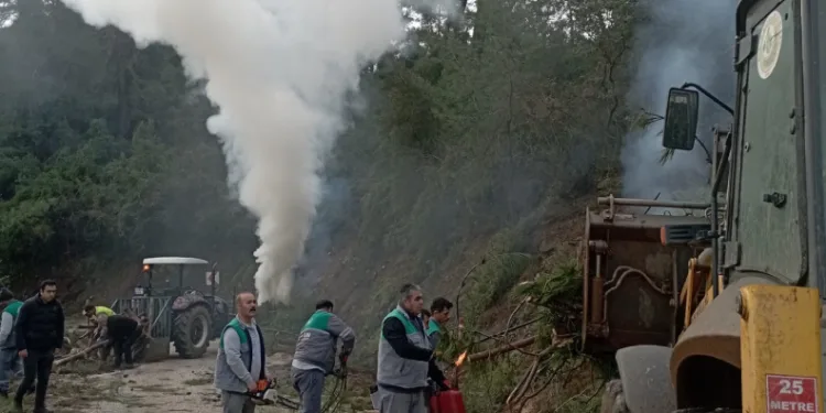 Marmaris orman ekiplerinden yangına karşı çalışmalar devam ediyor