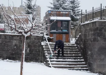 Erzurum’da kar yağışı etkili oluyor