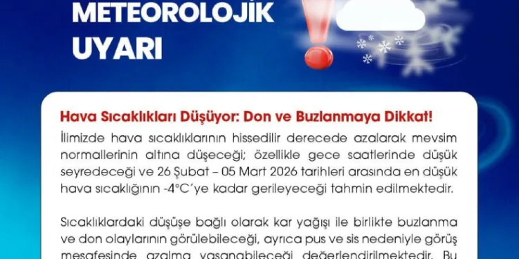 Niğde’de meteorolojik uyarı: Don ve buzlanmaya dikkat
