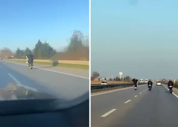 Bursa’da motosiklet sürücülerinin tehlikeli yolculuğu kamerada